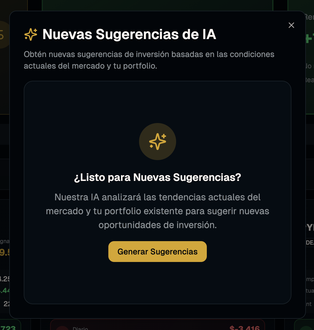 Sugerencias personalizadas de IA en Investia
